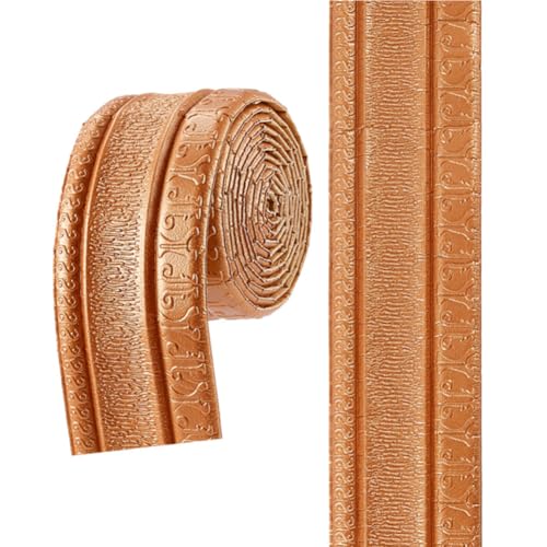 Image of GORGECRAFT 90.55x3.11 Inch Peel Stick Foam Molding Trim Self Adhesive Wallpaper Border Flexible Decorative 3D Wall Edging Lines Trim for Home Hotel Mirror Wall Ceiling DIY Decor (Chocolate)