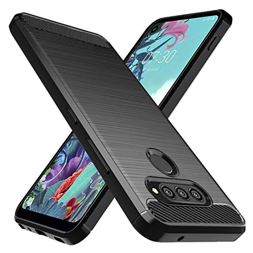 Osophter for LG Q70 Case,LG Q730 Case Shock-Absorption Flexible TPU Rubber Full-Body Protective Phone Cover for LG Q70/Q730(Black)