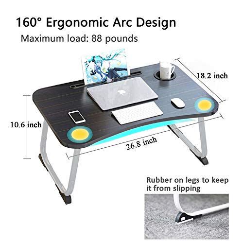 Xxl Laptop Table,Portable Lap Table With Beverage Holder And Storage Drawer,Standing Floor Table Adult Work,Folding Laptop Tray For Student Study Writing Eating On Bed Couch Office(27.5”X18.9”X11”) #TOP4
