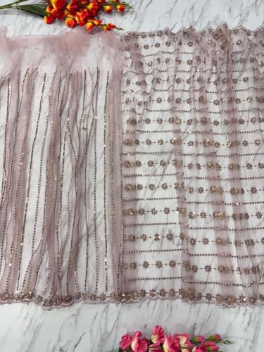 Image of Women Butterfly Net Saree with Sequins Embellished Work and Designer Unstitched Blouse and Premium Saree