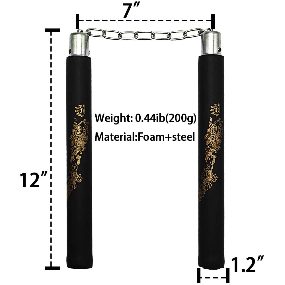 Nunchakus de Espuma Entrenamiento Artes Marciales para Niños Adultos Principiantes 2Pack
