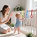 ATOPXiNG 5PCS Baby Pull Up Rings - Premium Pull Up Handles Standing Walker Tool - Plastic Walking Exercises Assistant Rings for Infants Babies Toddler - Ergonomic Handles - 5 Colors