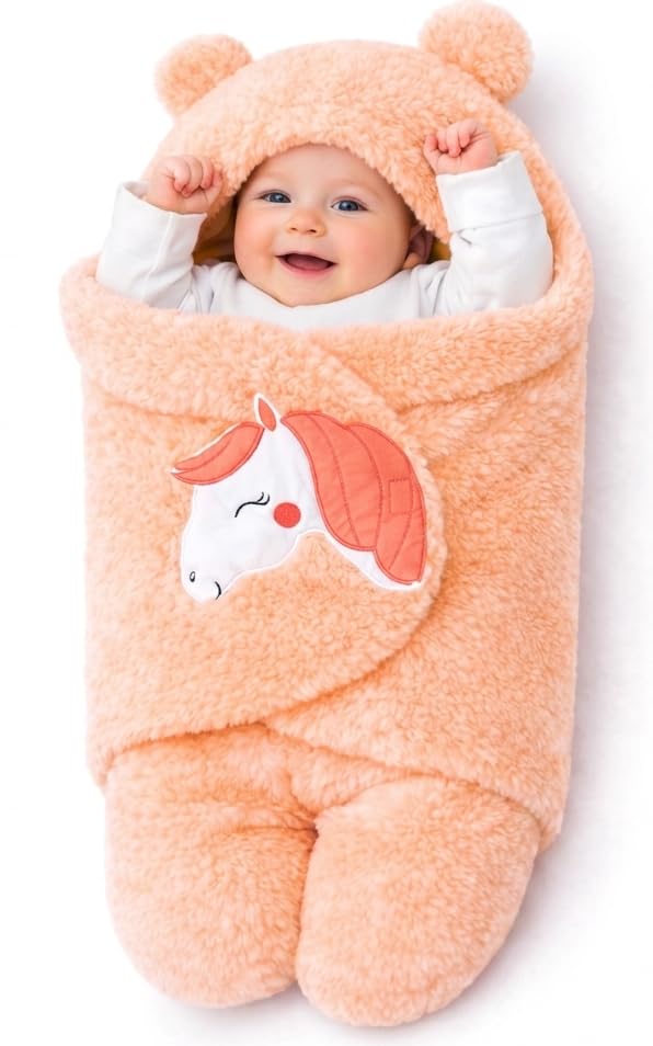 Image of BRANDONN Baby Blanket Newborn Gift Pack of Swaddle Wrapper, 0-9 Months, Length 68 cm x Width 68 cm