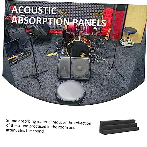 Paneles acústicos en cuña negros 4 piezas para absorción de sonido, montaje en pared, alta densidad para grabación, teatro en casa y reducción de ruido para juegos miniatura 5