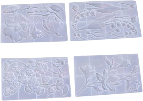 Miniatura 1 de Moldes de silicona para moldes de resina epoxi de flores, moldes de fundición de flores de silicona para bricolaje, fondant de silicona, molde de