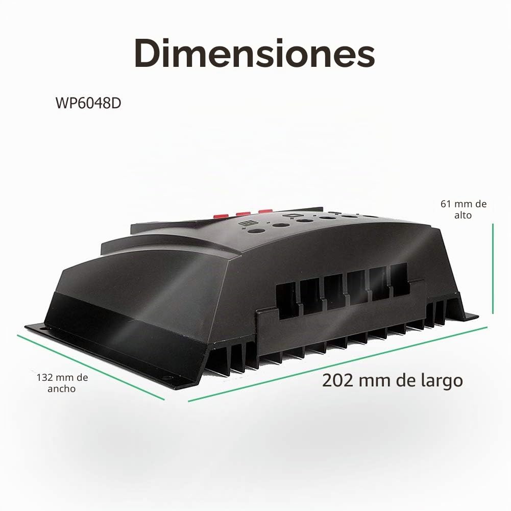 SolaMr 60A Controlador Solar de Carga 12V/24V/36V/48V Voltaje de Identificación Automática Regulador Inteligente con Pantalla LCD para Sistemas Solares Domésticos - WP6048D