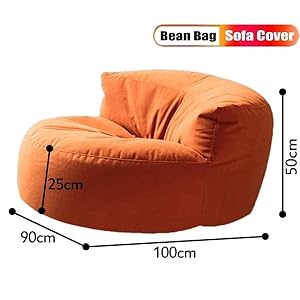 Bean bag chair chenille bean bag cover no filler washable ultra soft pouf ottoman kids adults beanbag chair lazy armchair couch floor seating living room furniture color light pink size 100cm  urban country home decor