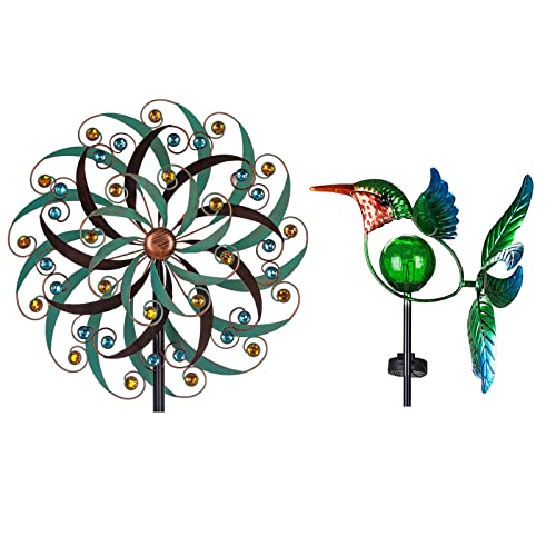 VEWOGARDEN Hummingbird Metal Wind Spinner Yard Art #TOP17