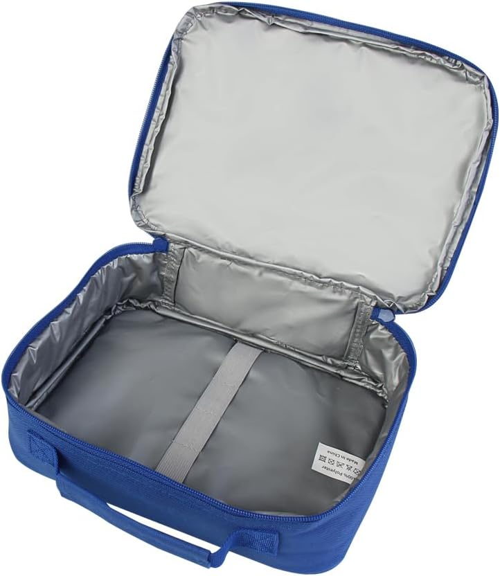 Customizable Blank Lunch Bag & Storage Tote Makeup Cosmetic Organizer- Removable Front Panel for Easy Heat Press, Perfect for DIY Personalized Gifts, Work, School (blue)