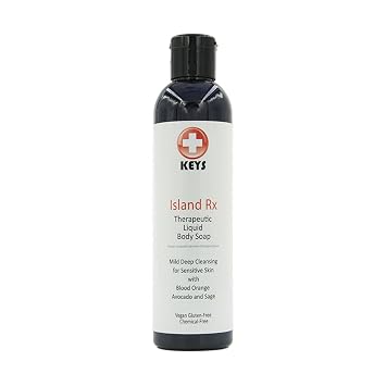 Keys Island Rx Therapeutic All Natural Castile Liquid Body Soap & Shampoo Moisturizing, Mild Deep Cleansing for Sensitive Skin Calming Aromatherapy, Vegan, Gluten-Free, Chemical-Free, 7.9 ounces