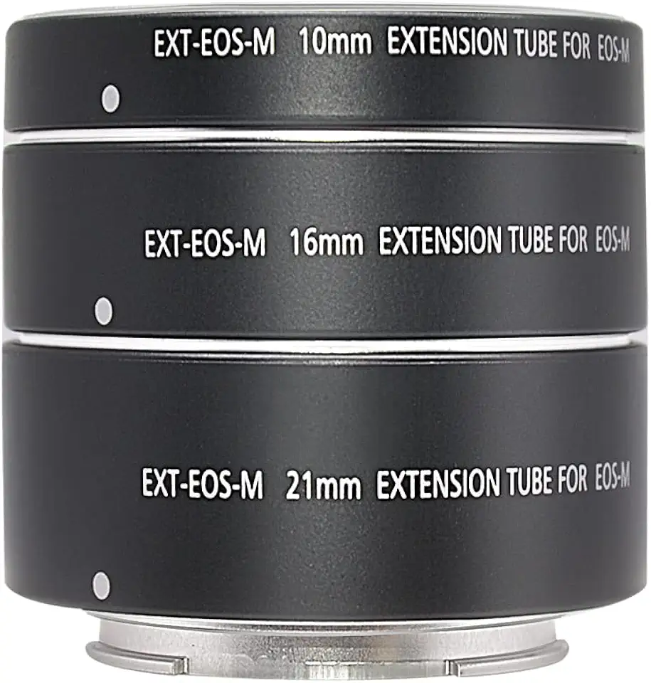 Mcoplus Conjunto de tubos de extensão macro de foco automático de metal para câmeras Canon EOS EF-M Monut M6 M2 M3 M5 M50 M100 M200