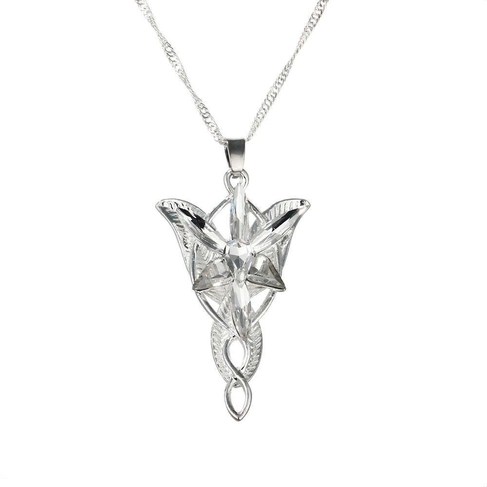 ロード・オブ・ザ・リング　イーブンスターペンダント-スターリングシルバー The Lord of The Rings Evenstar Necklace, One Size, Zinc