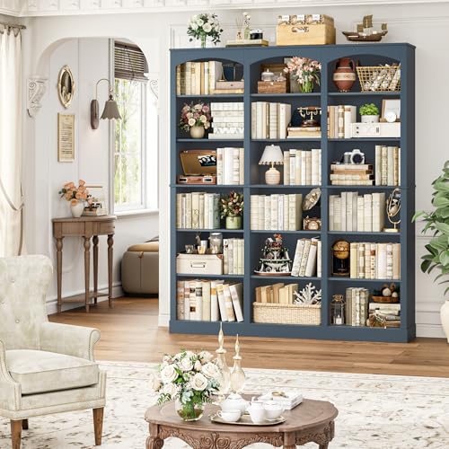 FACBOTALL 71" Triple Wide Bookshelf, 6 Tier Tall Bookshelf, Large