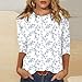 Plus Size Tops for Women 3/4 Sleeves Womens 3/4 Length Sleeve Tops Fall Clothes Crewneck Trendy Shirts Causal Comfy Floral Print Three Quarter Sleeves Loose Fit Blouses 2025 Blues XXL