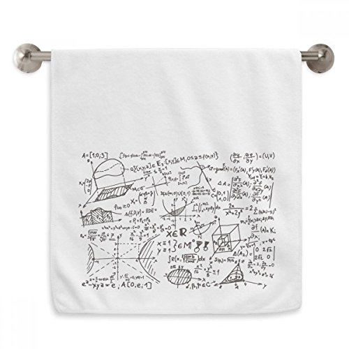 Serviettes moelleuses imprimées mathématiques blanc 13x29 pouces - 2
