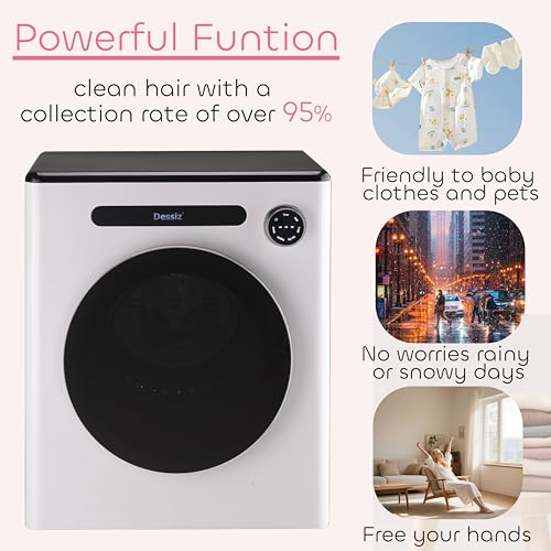 Image of Dessiz 110V Clothes Dryers 950W Compact Dryer 1.6cu.ft Front Load Stainless Steel 11lbs Electric Dryers Machine with Exhaust pipe for Apartment,RVs,Dorms,Auto Stop and Easy Control