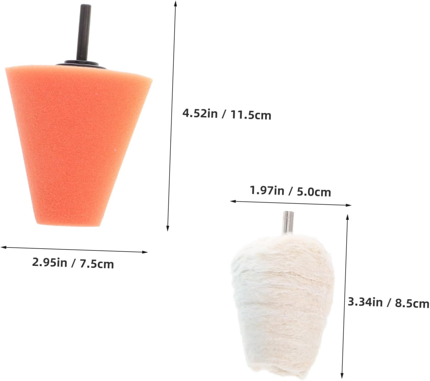 Mikinona 4pcs Polishing Cone Wheel Kit Car Hub Buffing Tools with Sponge Pads for Drills Wheel Cleaning and Detailing