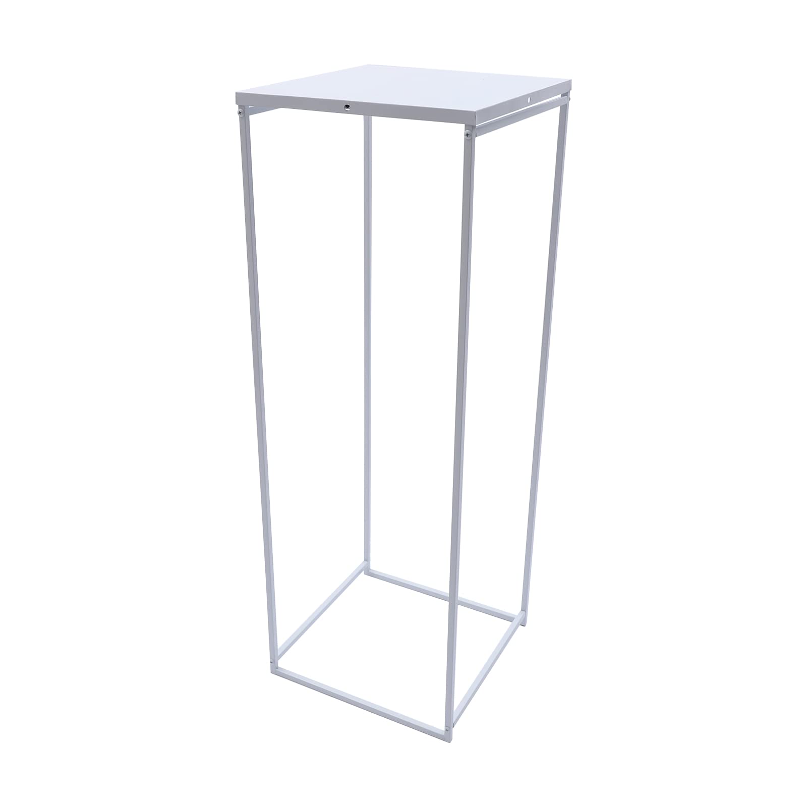 4 soportes de metal para flores, color blanco
