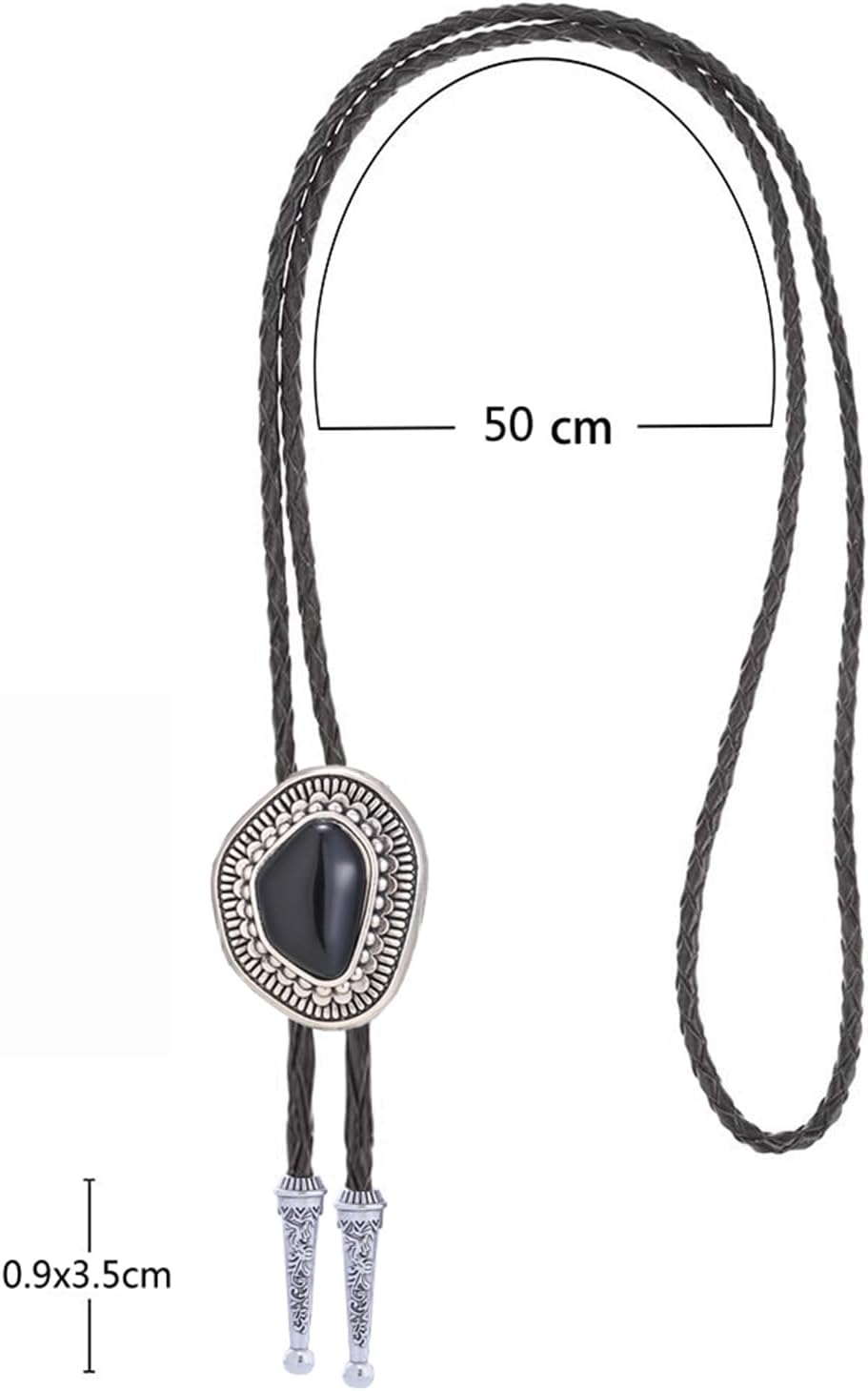 Turquoise Bolo Tie for Men, Leather Braided Necktie Western Cowboy Bola Tie Costume Accessories for Men Women - Image 2