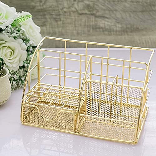 Desk Organizer Mesh Office Supplies Accessories Features 5 Compartments File Manager image 4