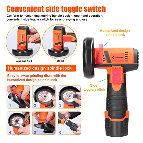 Angle Grinder,Kknoon 19500Rpm Electric Grinding Tool Multifunctional Mini Grinder Handheld Cutter For Cutting Polishing Ceramic Tile Wood Stone Steel #TOP1