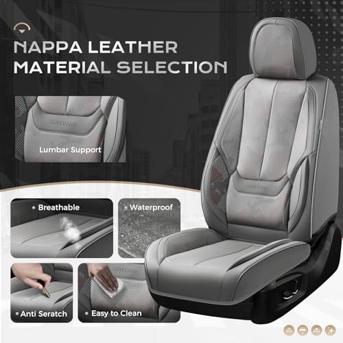 Image of Coverado Seat Covers, Car Seat Covers Front Seats, Leather Seat Covers for Cars, Car Seat Protector Waterproof, Gray Car Seat Cushion, Front Carseat Cover Universal Fit for Most Cars Camo