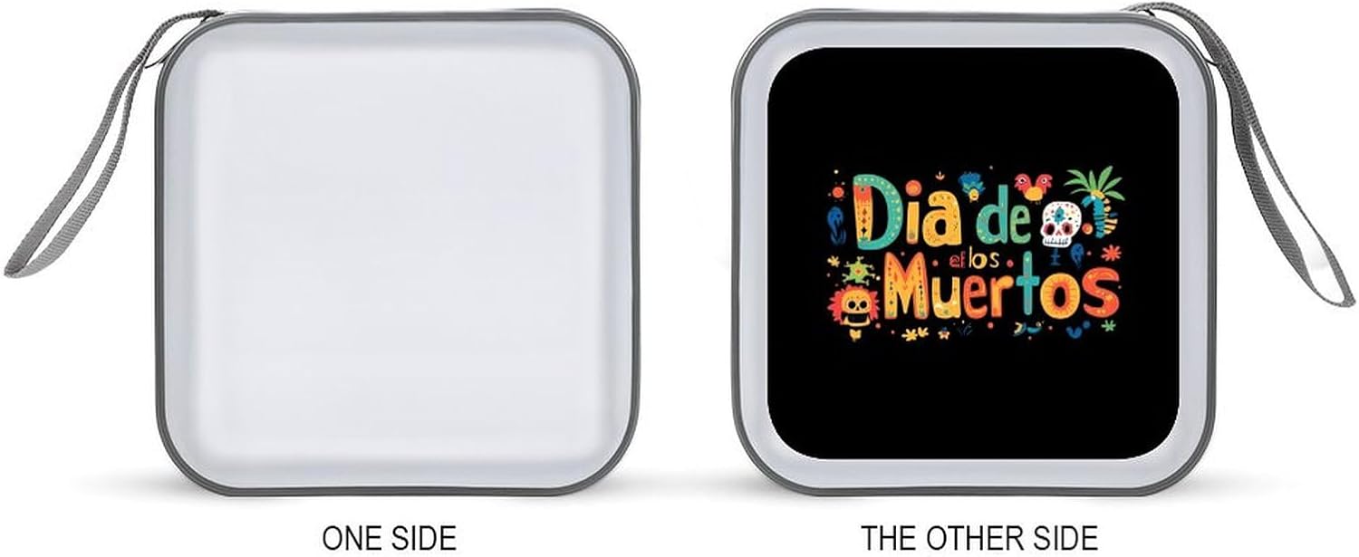 Día De Los Muertos CD Case Portable DVD Storage Box CD Wallet Holder Binder Organizer for Car Home