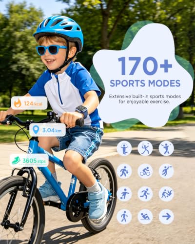RUXINGX Kids Smart Watch No APP, 1.52" Smart Watch for Kids with Camera,Puzzle Games,Heart Rate, Sleep Monitor,Music Player,Pedometer,Fitness Trackers Smartwatch for Girls Boys Teens 3-12(Blue) — view 2