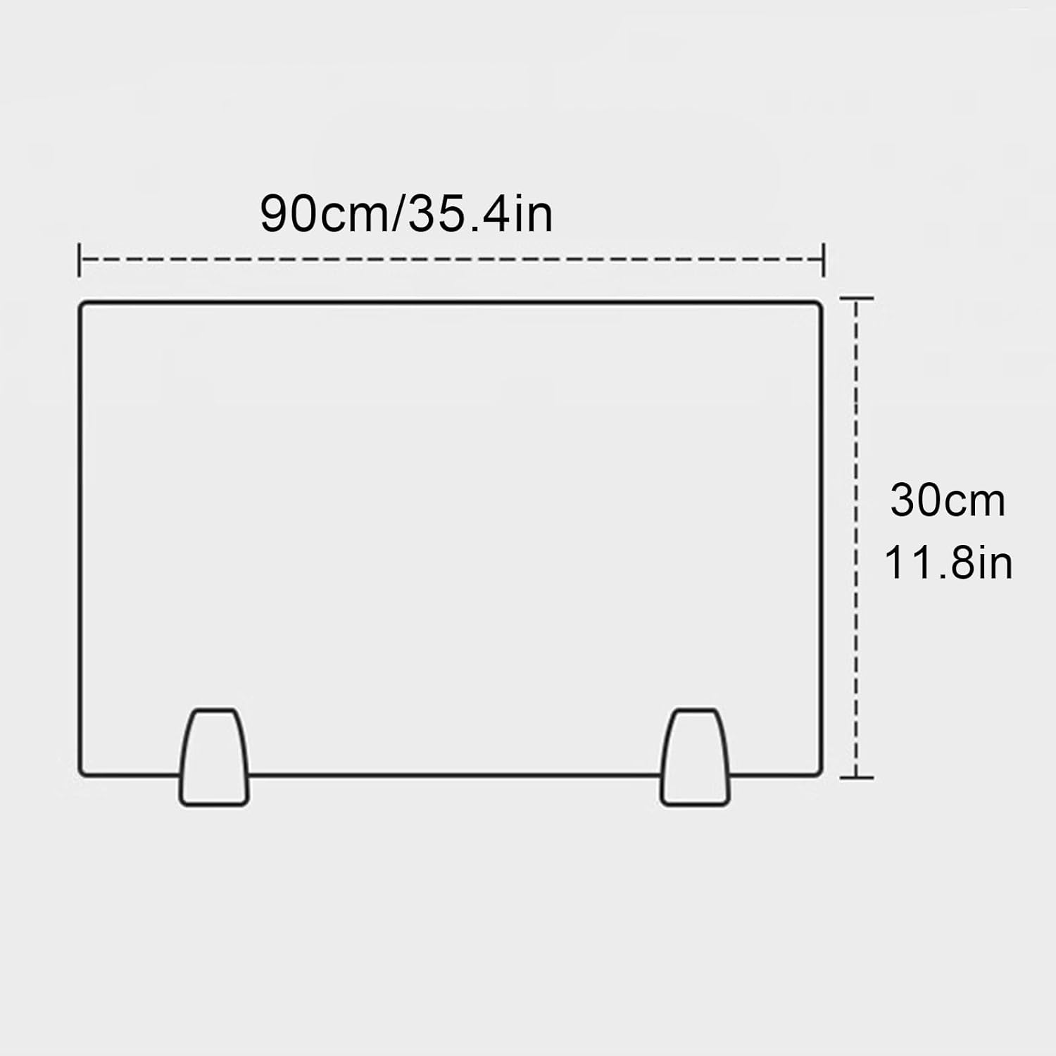 Acrylic Free Standing Privacy Screen, Desk Divider Home & Office Partitions,Portable Visual Distractions Privacy Panel for Table Top Workstation (Frosting 90x30cm(35.4x11.8))