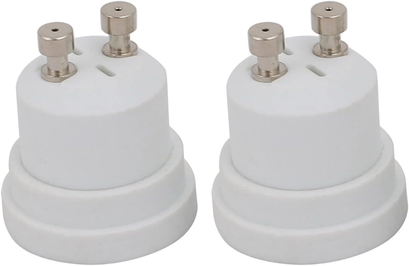 YOKIVE 2 Pcs GU10 to E12 Extender Adapter Converter, Lamp Bulb Socket Holder Extend Change Direction, Great for Home Office (White, 1.26-Inch)