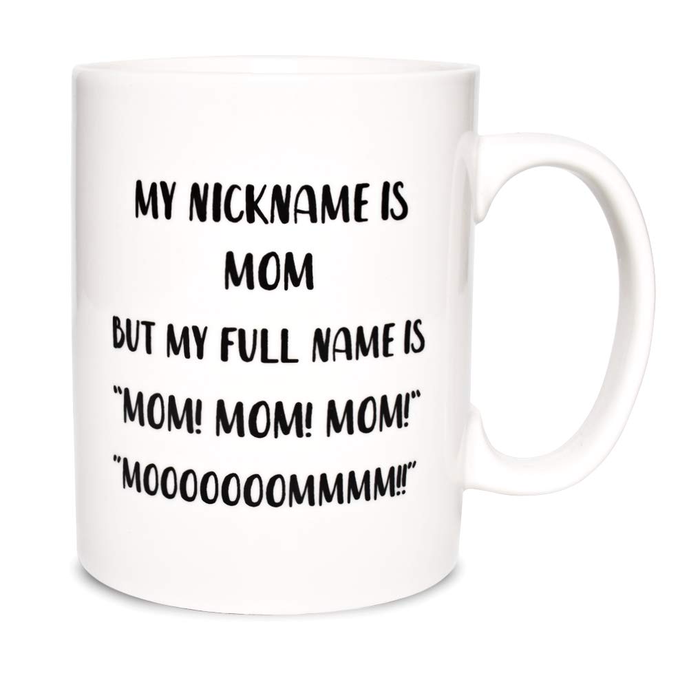 Bosmarlin Large Funny Coffee Mug for Mom, Birthday Gift for Mother, 17.5 Oz, Dishwasher and Microwave Safe(Nickname&fullname)