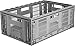 CleverMade Collapsible Utility Crates - Grey 3 Pack 46L - Stackable Containers Heavy Duty Capacity Folding Crates - Space-Saving for Home