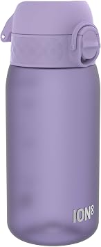 ION8 Kids Water Bottle, 350 ml/12 oz, Leak Proof, Easy to Open, Secure Lock, Dishwasher Safe, BPA Free, Carry Handle, Hygienic Flip Cover, Easy Clean, Odour Free, Carbon Neutral, Light Purple