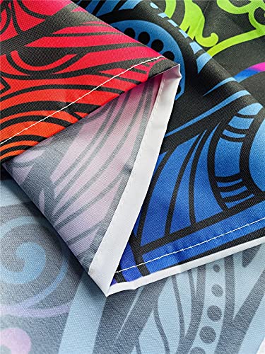 Bohemian Indian Shower Curtain Abstract Colorful Sun Paisley Dragonfly Mandala Ethnic Hippie Print Pattern Bathroom Curtain Set With 12 Hooks 72 X 72 Inch Waterproof Fabric Psychedelic Bath Decor #TOP4