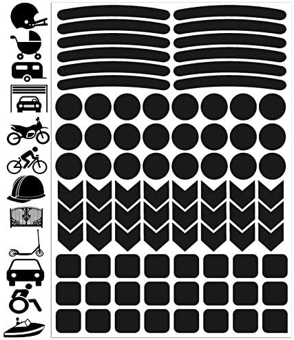 84pcs High Visibility Warning Reflective Stickers Rim Stripes Bike Bicycle Kit Decals Black Reflector Highly Night Safety Sign Visibility Universal Self - Adhesive D 51