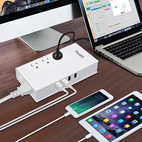 Voltage Converter Adapter Step Down 220V To 110V Ac Output Rated Current 7A With 4 Smart Usb Charging Ports White Powerjc #TOP3