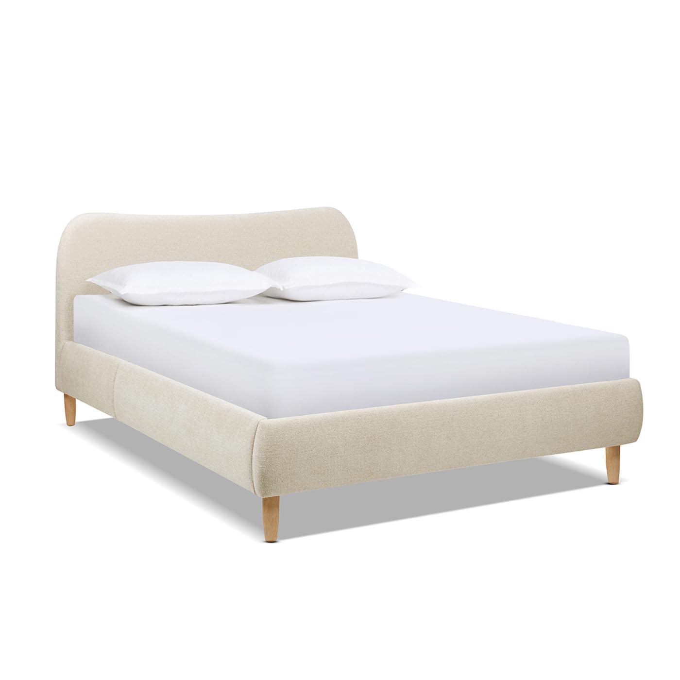 Jennifer Taylor Home Roman Curved Headboard Boucle Upholstered Modern Platform Bed Frame