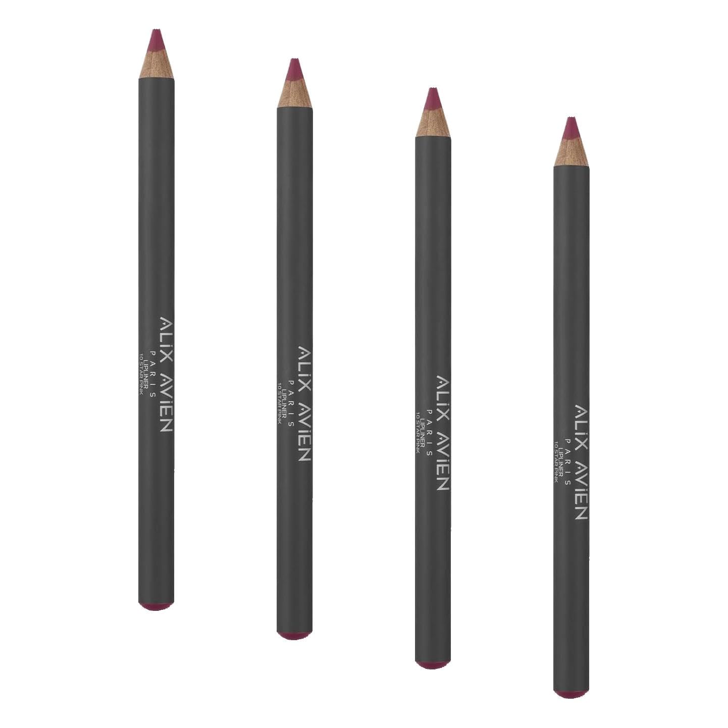 ALIX AVIEN Uzun Süre Kalıcı Dağılma Yapmayan Nemlendirici Dudak Kalemi - Lipliner Pencil 10 Star Pink (4 paketi)