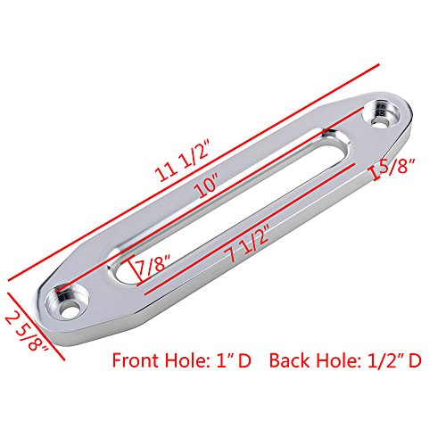 amopacorp 10 inch Chrome Aluminum Hawse Fairlead 8000-15000 LBs and 254mm Flip-Up Mounted License Plate Holder Kit