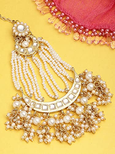 Image of Karatcart Gold Plated Handcrafted Kundan Passa for Women