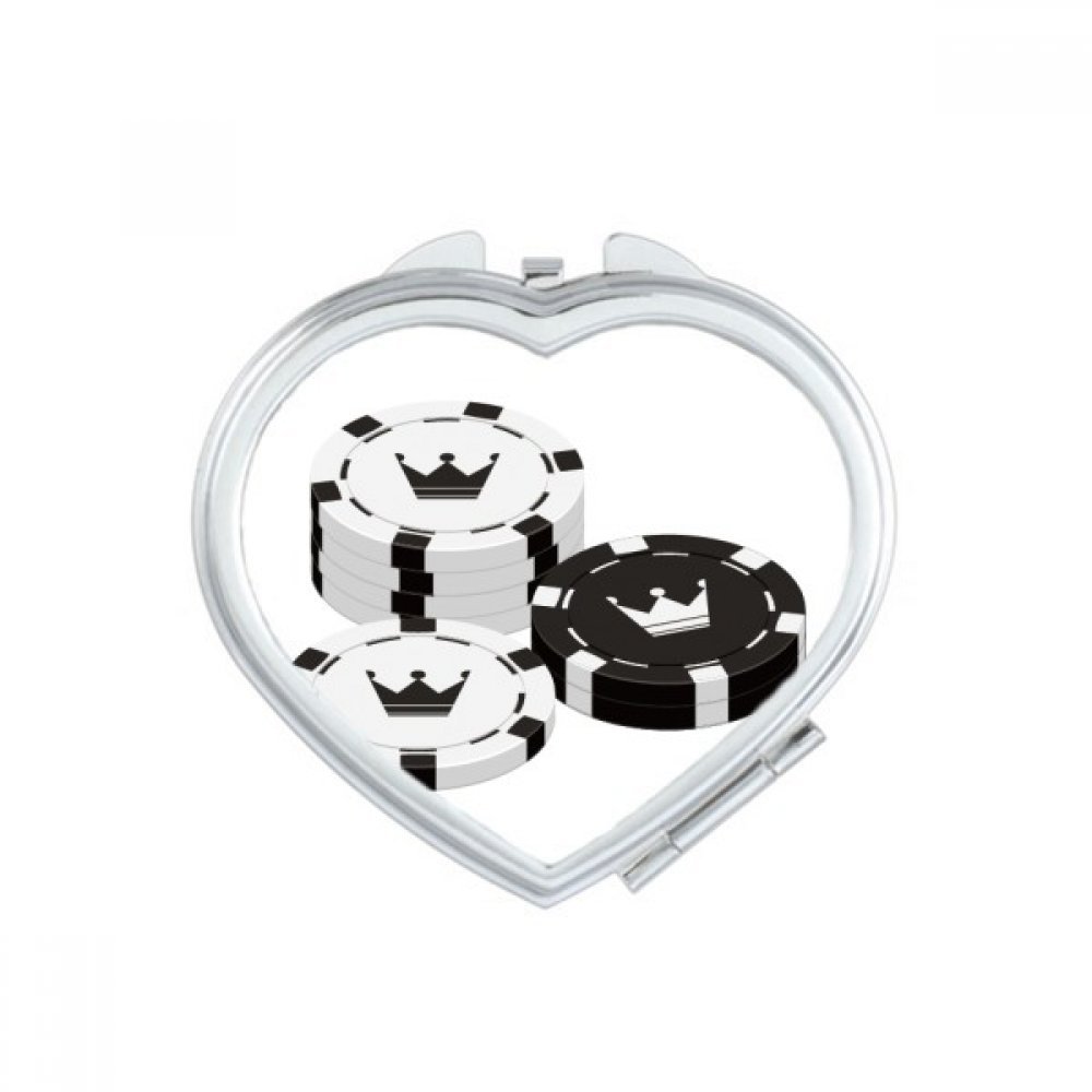 Miroir compact portable mignon motif coeur pique diamond club K fait main