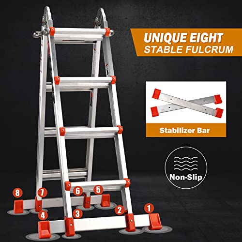 Soctone SL002 Ladder, A Frame 4 Step Extension Ladder thumb #1