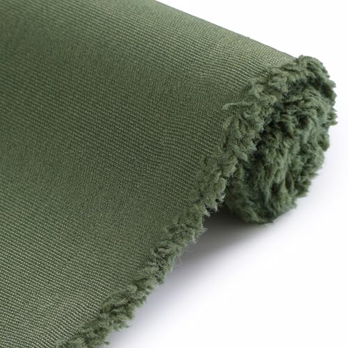 Foreate 600D Waterproof Canvas Fabric by The Yard 58” W Outdoor Upholstery Fabric for Chairs Indoor Polyester Material Patio Cushion Furniture Cover DIY Sewing, 3 Yard Army Green