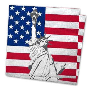 20 USA/AMERIKA Servietten mit Freiheitsstatue von DH-Konzept // Napkins Papierservietten Party Deko Feier Tischdeko