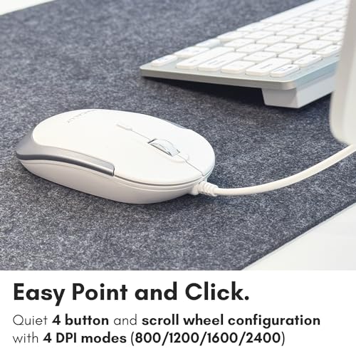 Macally USB Wired Keyboard and Mouse Combo for Mac and PC - Save Space with a Compact Small Apple Keyboard and Mouse for MacBook Pro/Air, iMac Mini/Pro - Thumbnail 6
