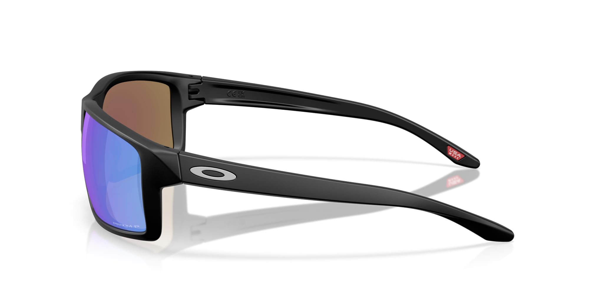 Oakley Occhiali da sole rettangolari da uomo Oo9470 Gibston XL, Nero opaco/zaffiro Prizm, 62 mm