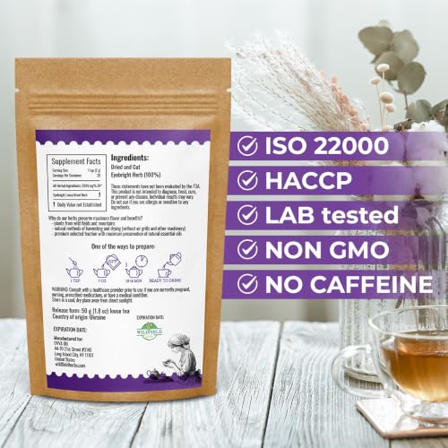 Image of 1.8 oz Eyebright Herb Tea Eyesight Tea (Euphrasia) -Tea Bags Eye Bright 50g