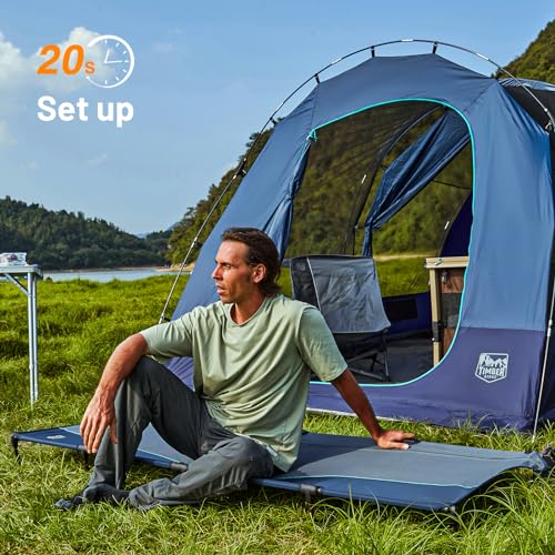 TIMBER-RIDGE-Lightweight-Aluminum-Camping-Cot-20-Second-Quick-Set-Up-Folding-Cot-with-Zipper-Closure-Portable-Carry-Bag-Included-for-Camping-Travel-and-Outdoors-Support-up-to-225lbs-Navy