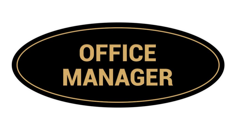 Signs ByLITA Oval Office Manager Sign (Black Gold) - Medium