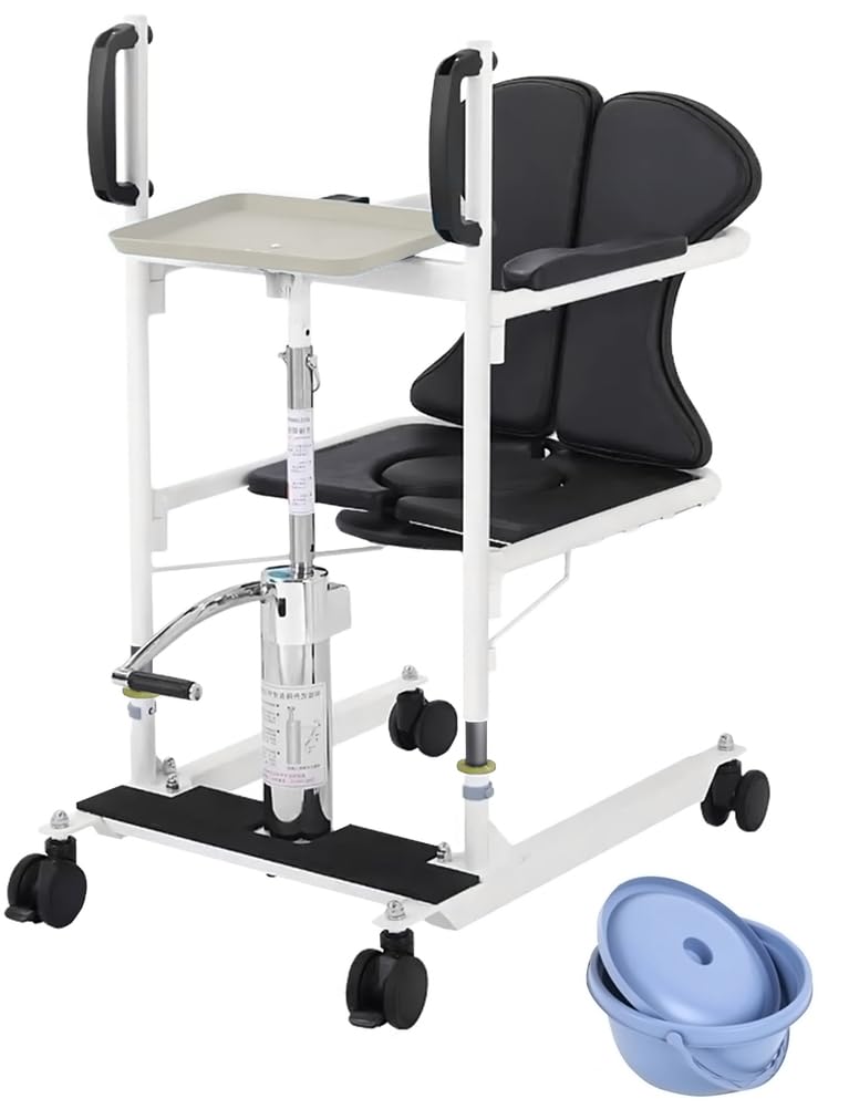 Wheelchair Lift Adjustable Height, Patient Lift 180° Split Seat, Hydraulic Patient Lift Transfer Chair for Car, Handicap Lift Bathroom Transfer Lift Chairs for Seniors